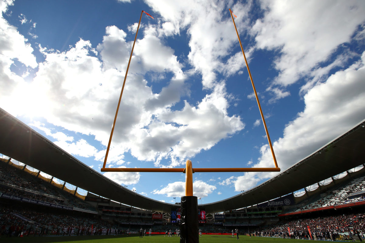 A general view of a goal post.