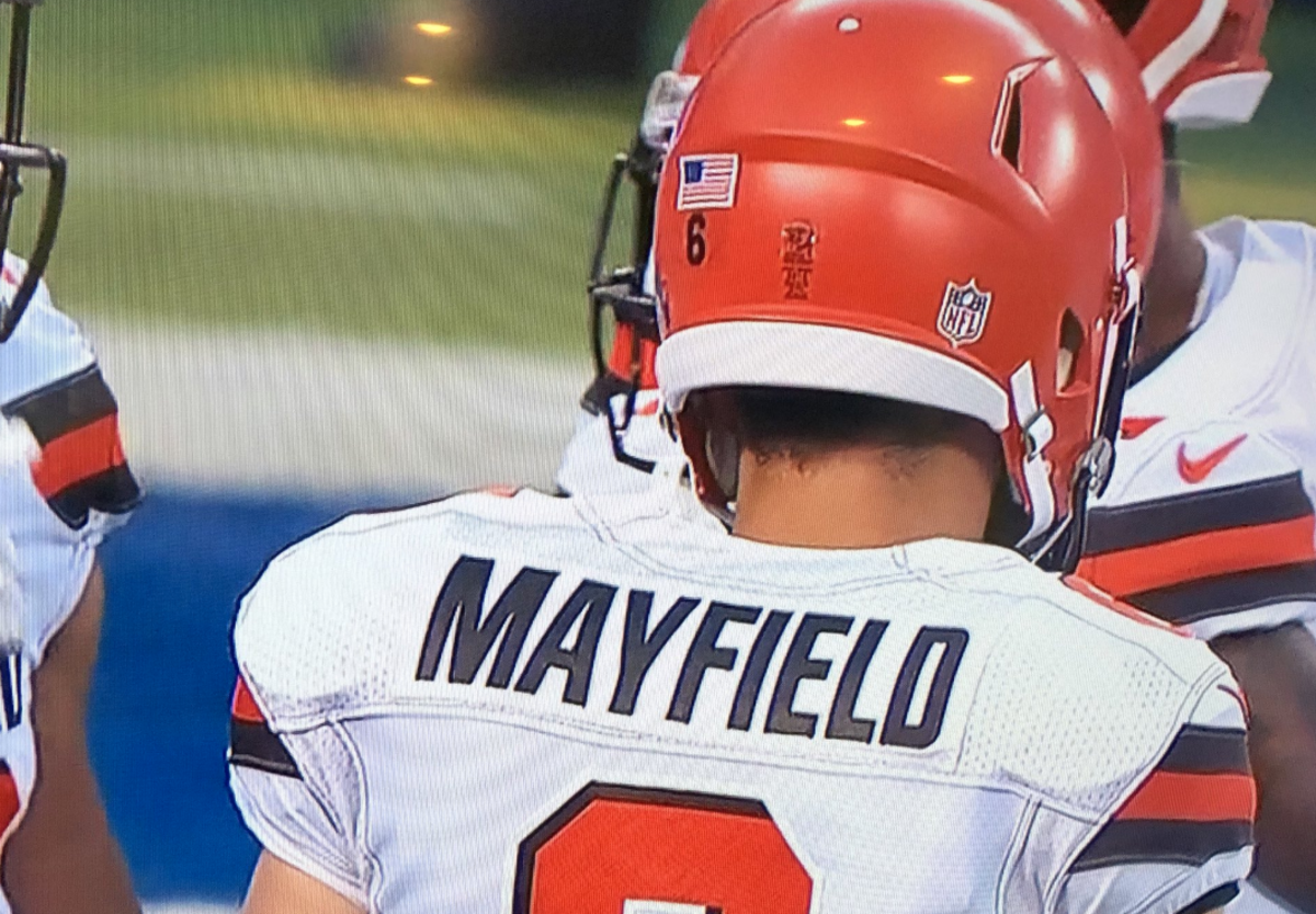 baker mayfield takes the field for the browns