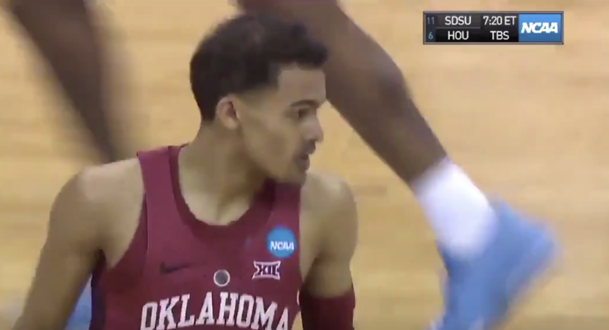 Trae Young during game against Rhode Island.