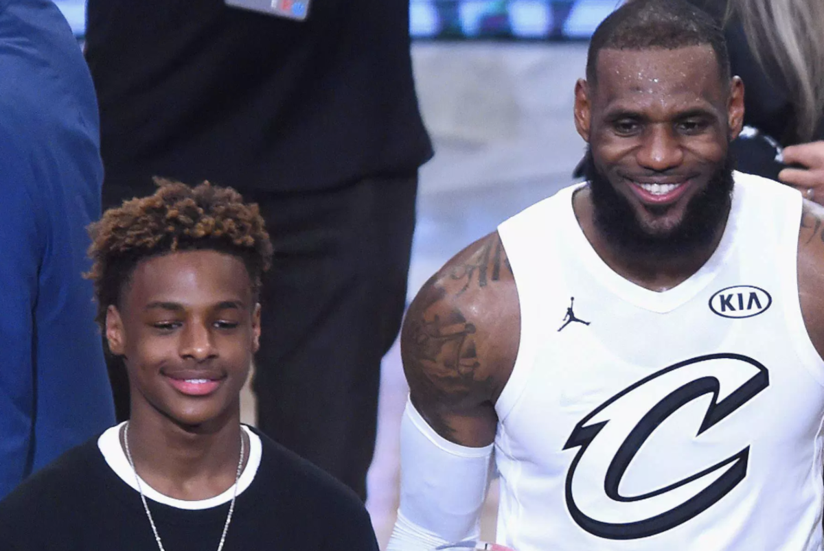 lebron james and his son at the all-star game in 2018