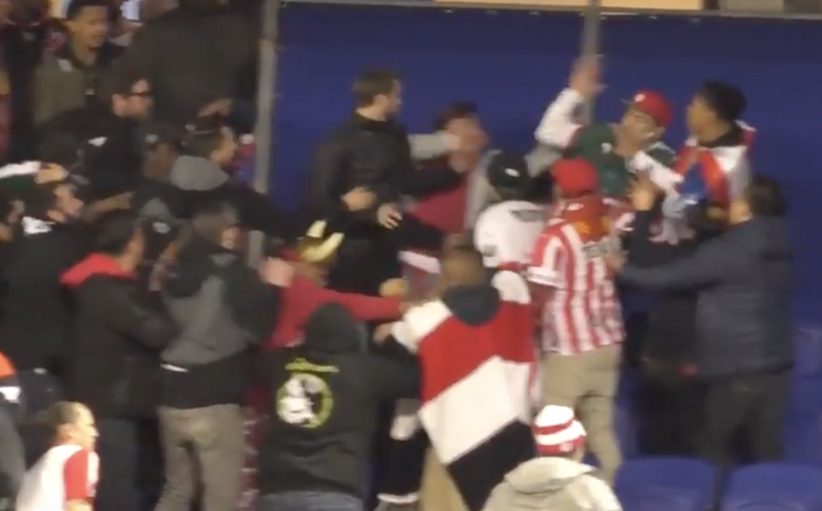 Video Fans Get Into Massive Brawl At New York Soccer Game The Spun