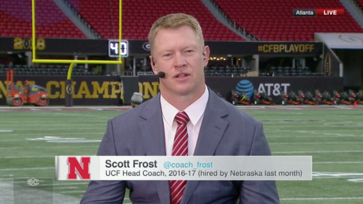 Scott Frost speaking on ESPN.