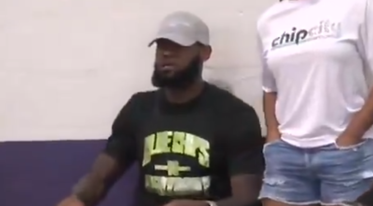 LeBron James watches his sons play basketball.