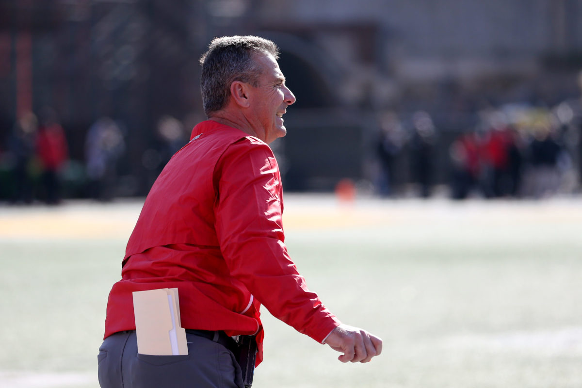 urban meyer on the sideline of the maryland game