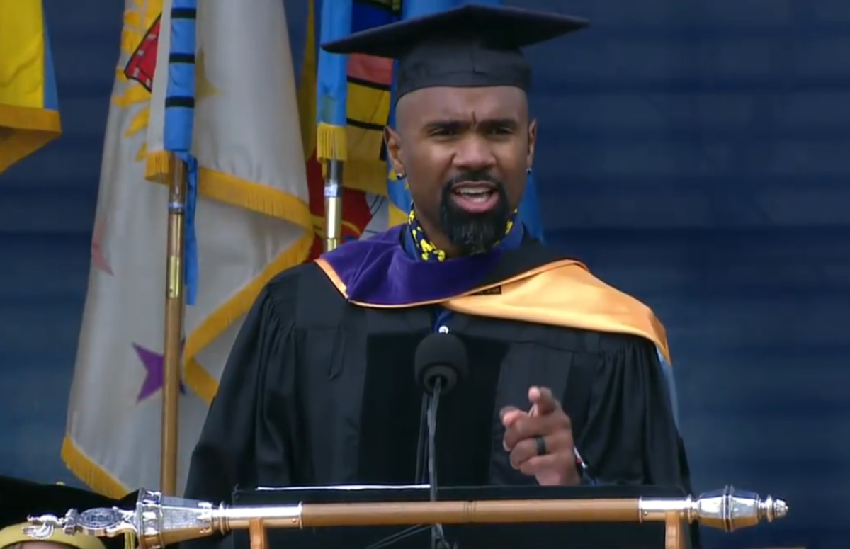 Charles Woodson gives commencement speech at Michigan.