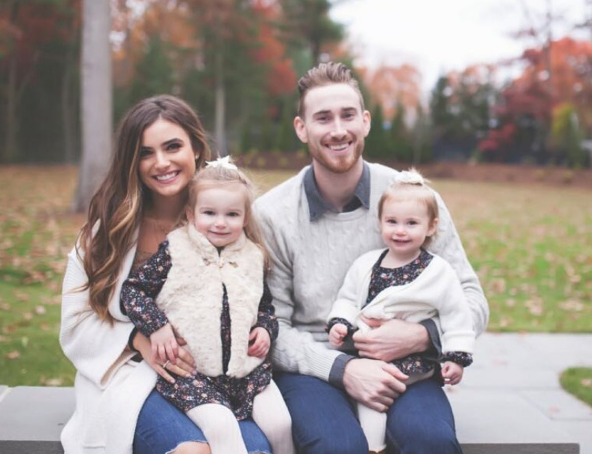 Gordon Hayward pictured with wife Robyn and their two kids.
