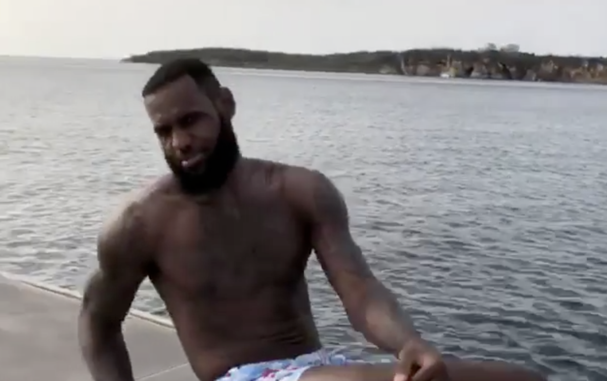 LeBron James is enjoying some time on the lake.