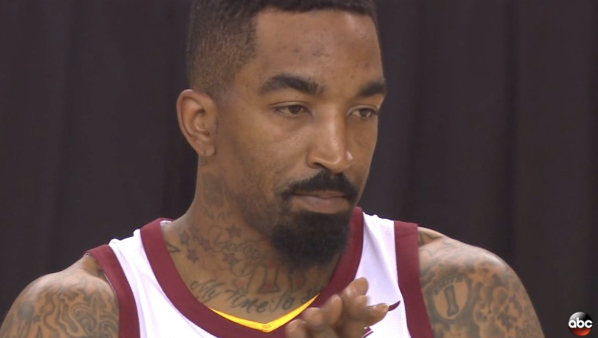 J.R. Smith before Game 2 of the NBA Finals.