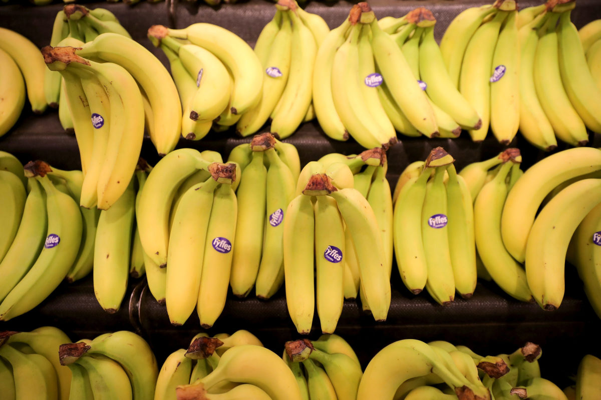 A picture of multiple bananas.