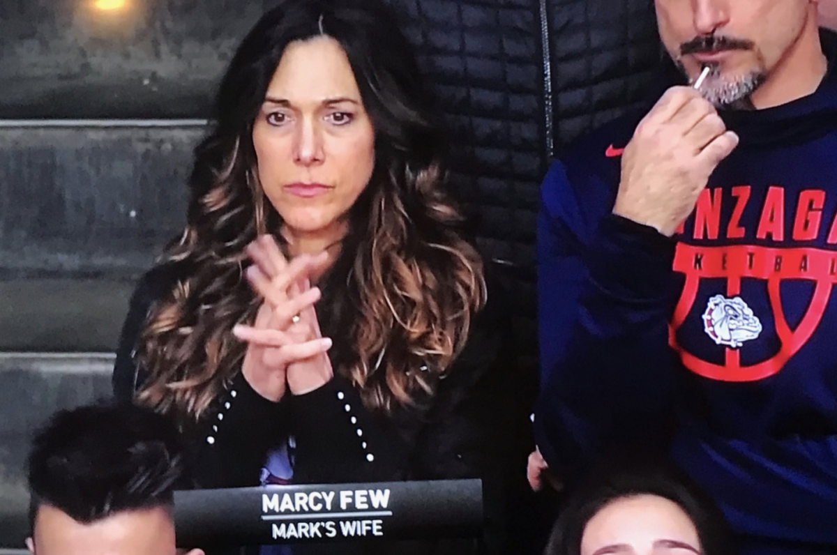 Mark Few's wife Nancy watches Gonzaga.