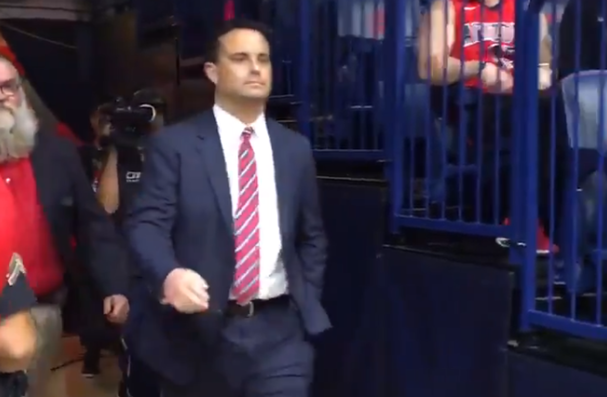 Sean Miller walks out of the tunnel.