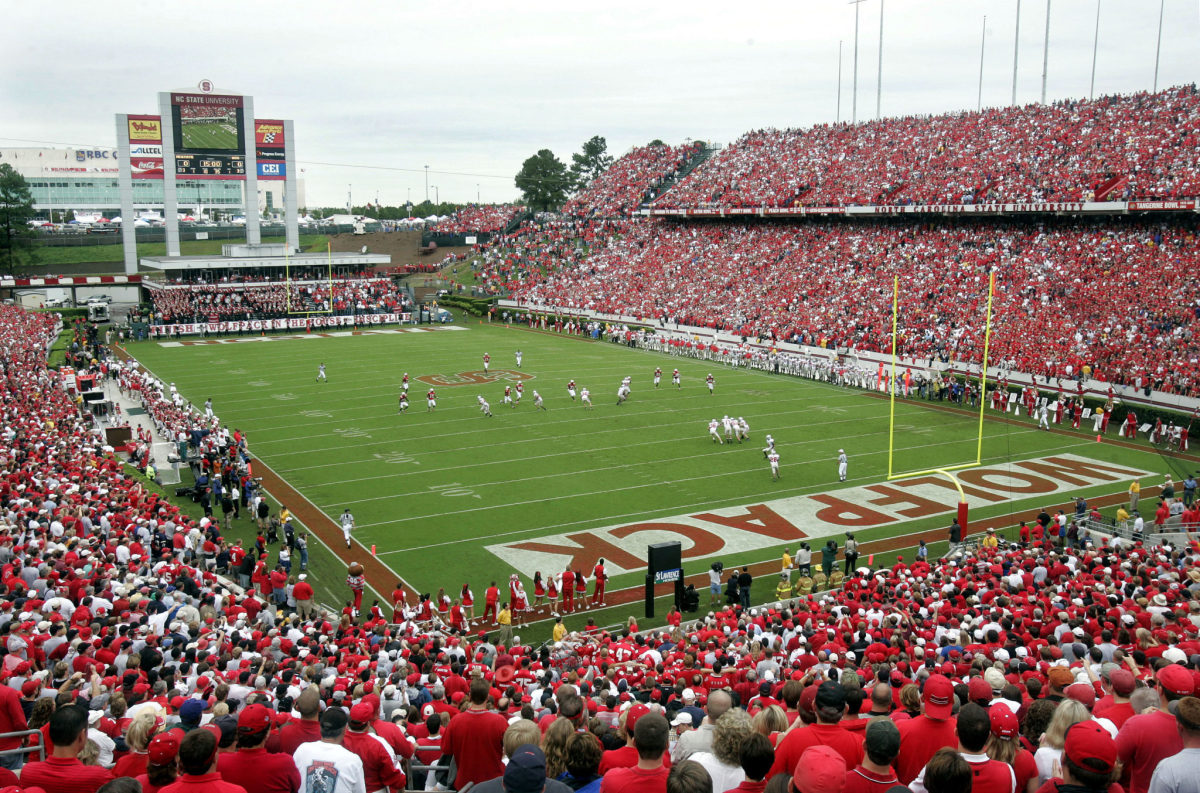 A general view of NC State's football field.
