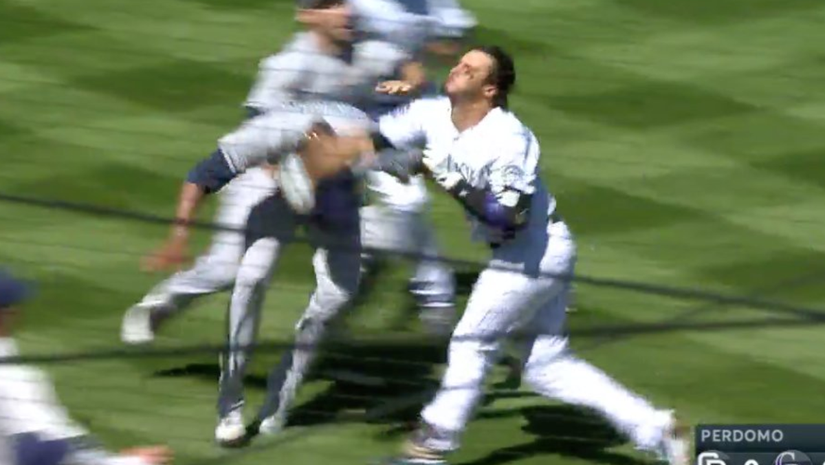 Bench-clearing brawl in Rockies-Padres game showcases Nolan Arenado's  fabulous hair