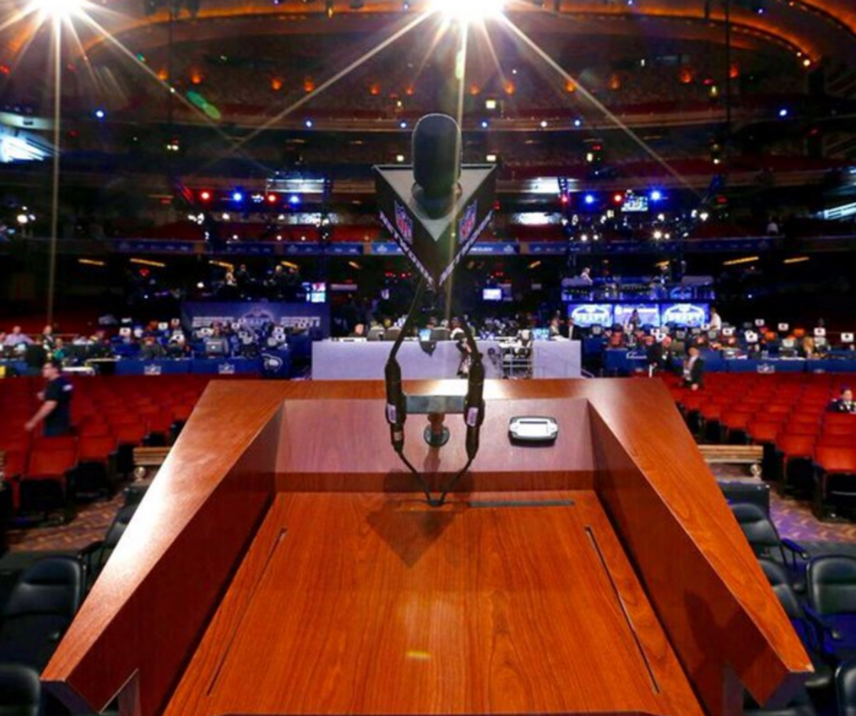 Photo from the podium of the NFL draft.