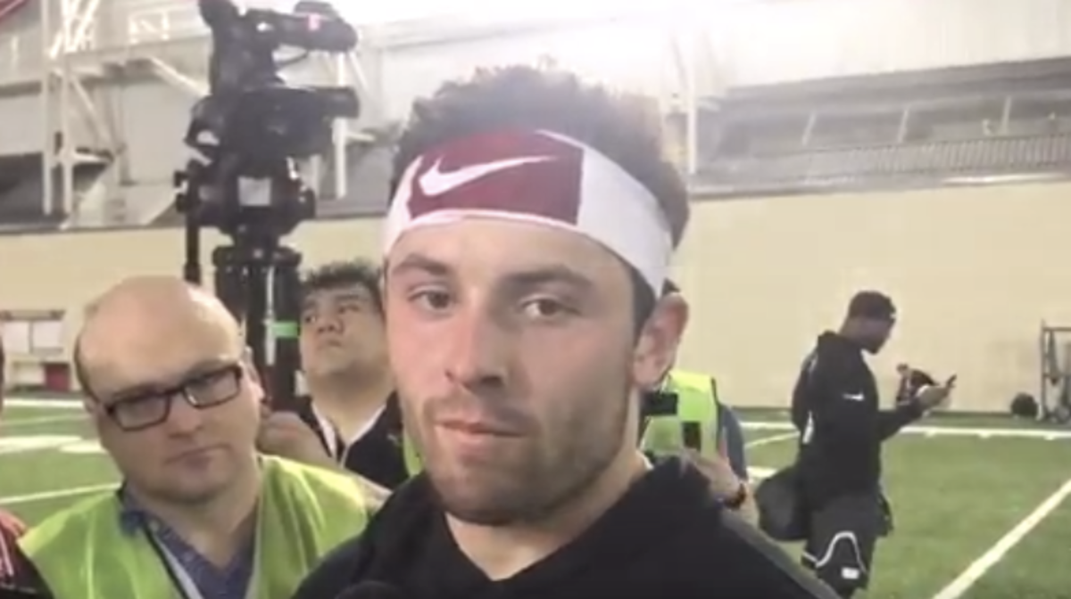Former Oklahoma star Baker Mayfield, during an interview.