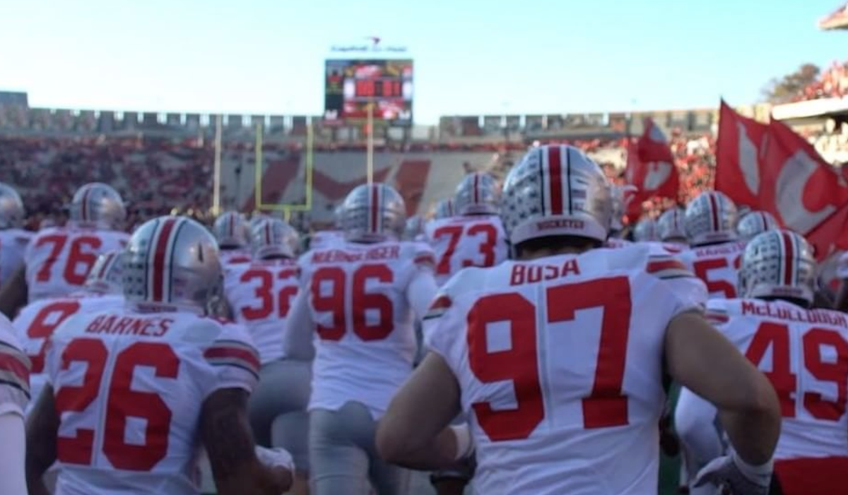 Ohio State's players take the field before a big game.