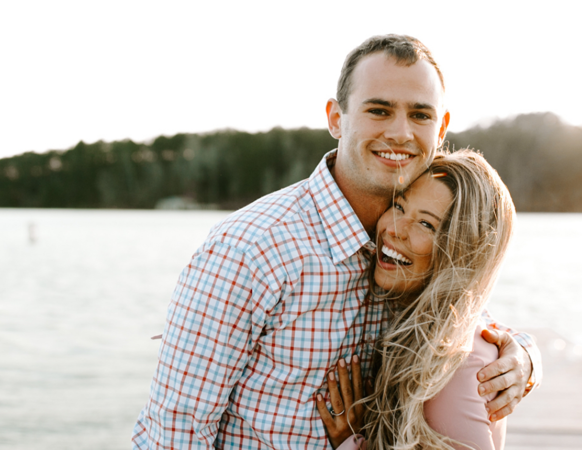 Hunter Renfrow with his fiance.