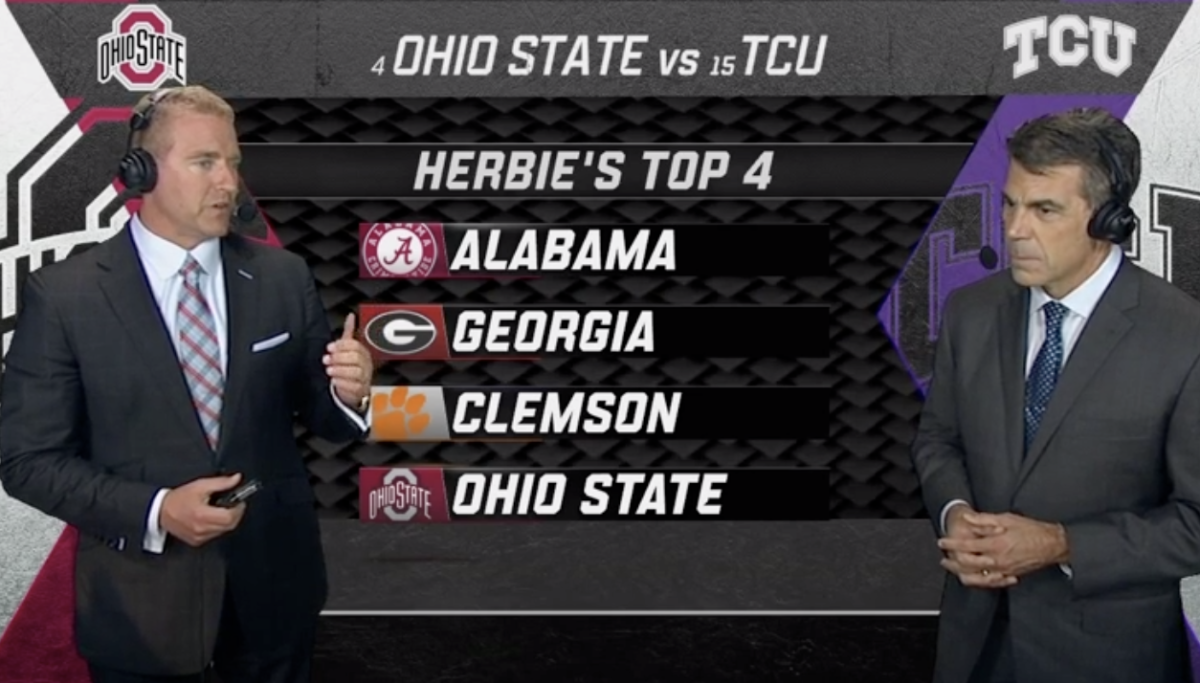 kirk herbstreit releases his new top 4, with Alabama at No. 1.