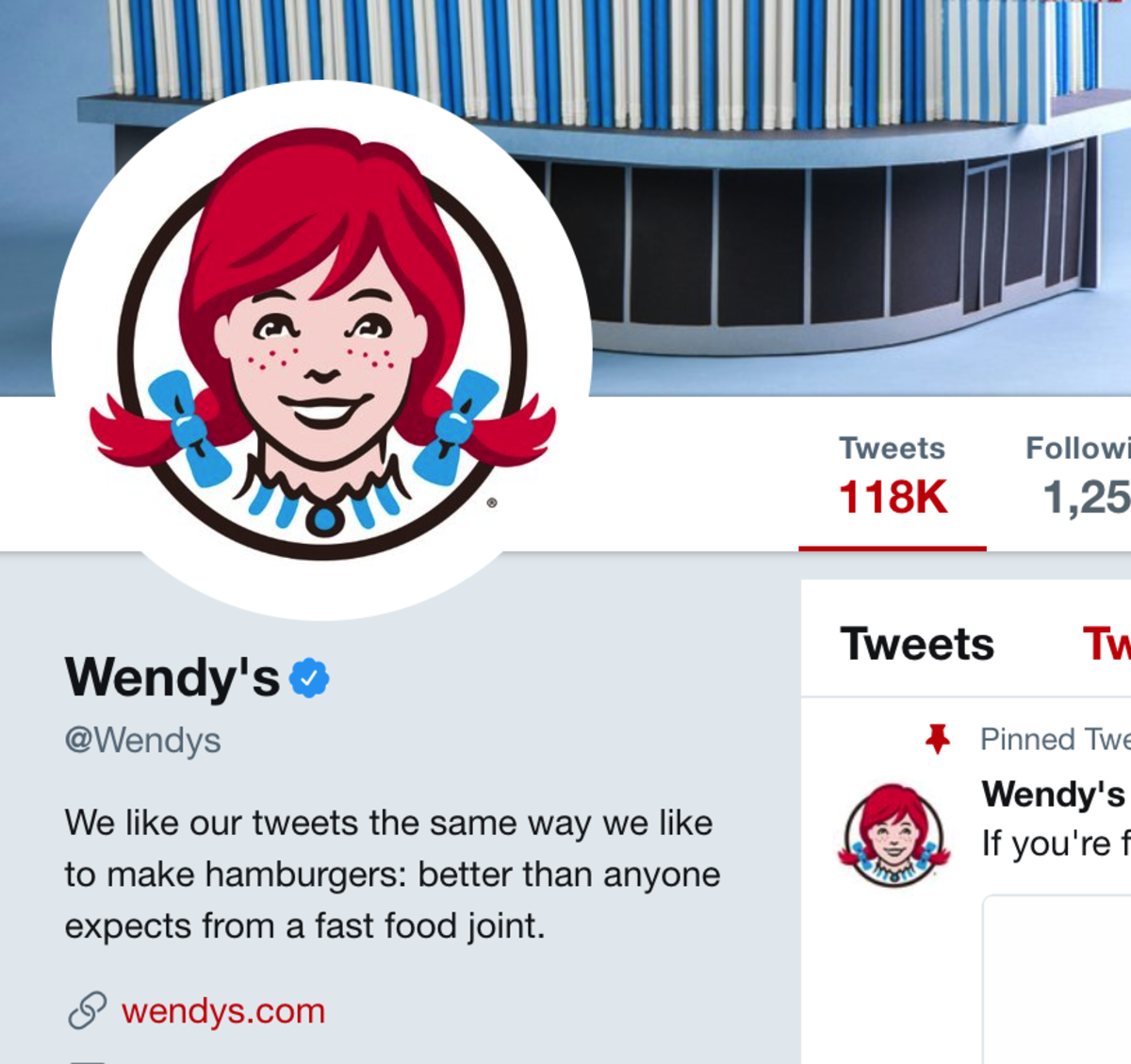A screenshot of Wendy's Twitter.
