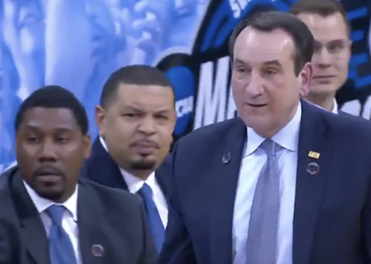Coach K on the sideline in the NCAA Tournament.