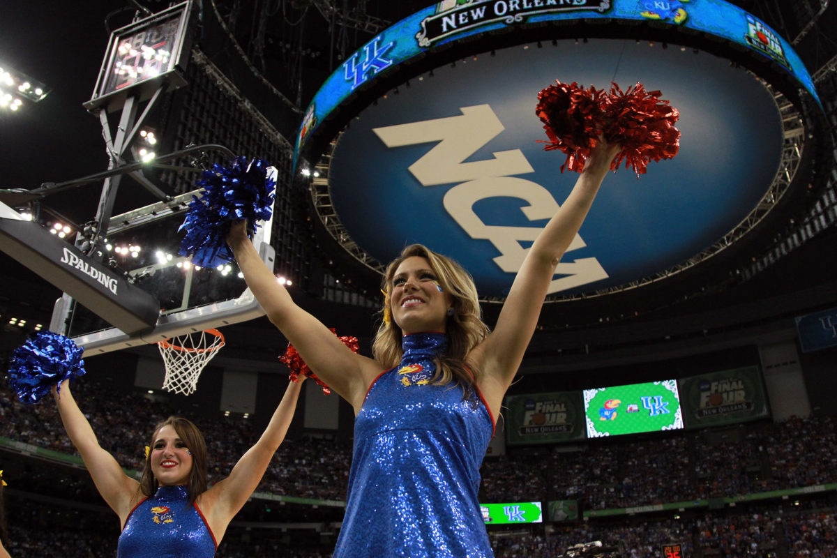 Kansas cheerleaders during the National Championship
