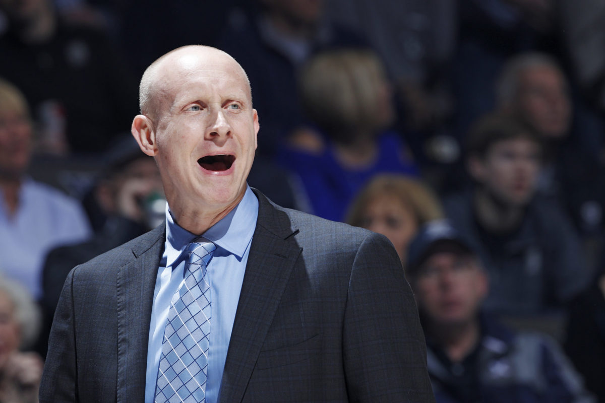 Chris Mack with his mouth wide open