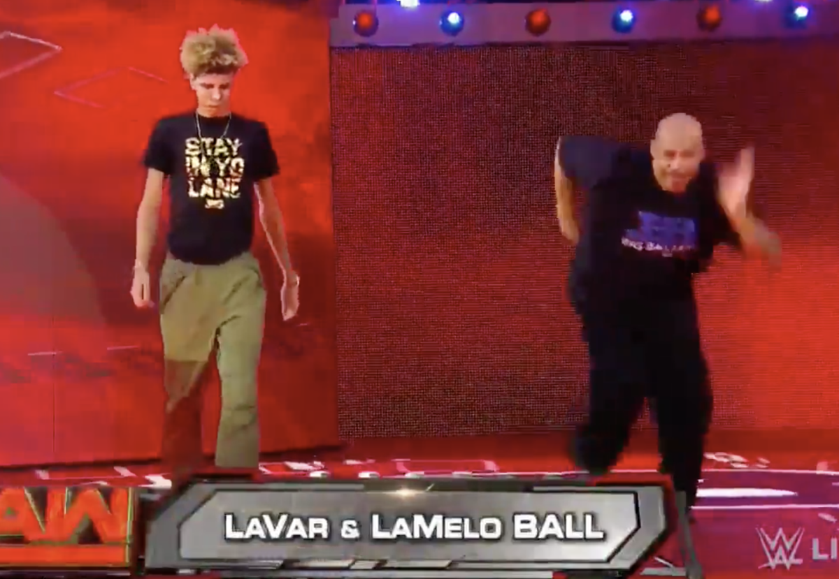 LaVar and LaMelo ball on Raw.