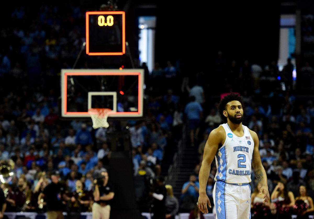 Joel Berry leaves the floor after a game.