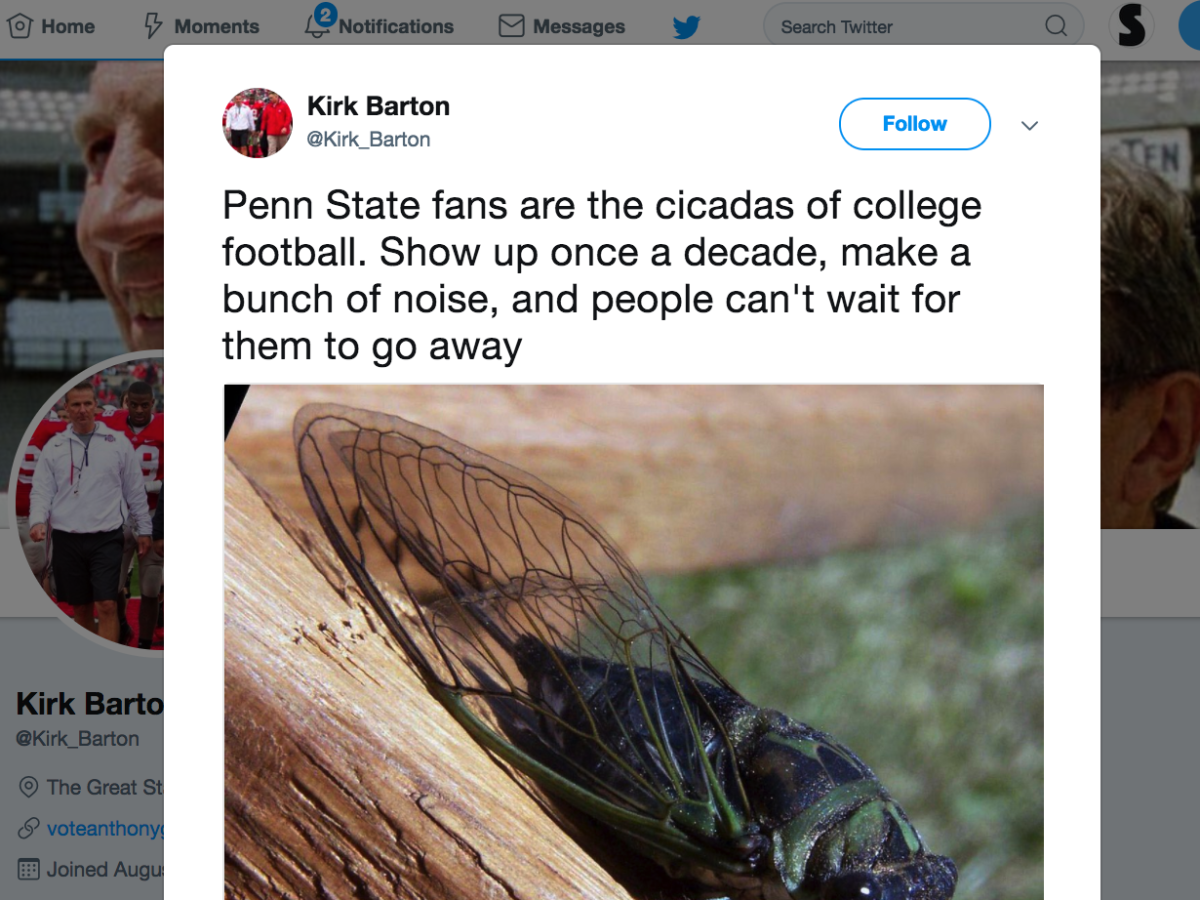 Kirk Barton pokes fun at Penn State fans.