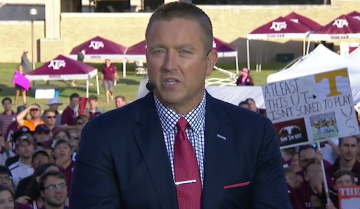 Kirk Herbstreit on the set of College GameDay