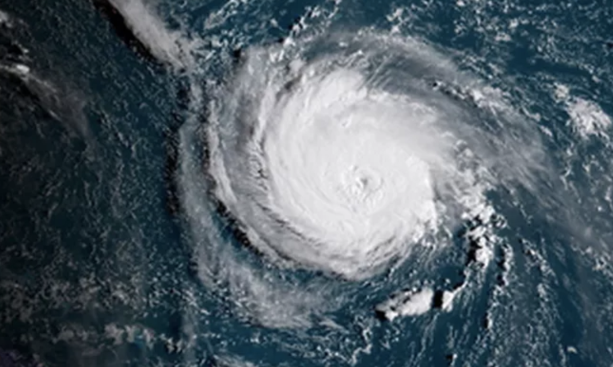 photo of hurricane florence from tv