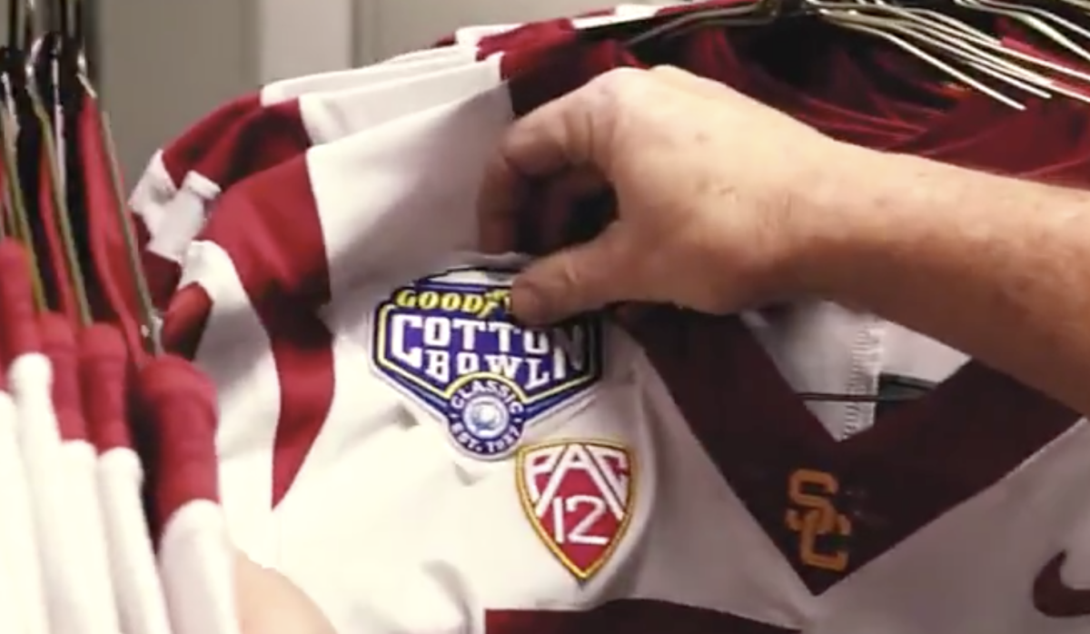 USC adds Cotton Bowl patch to jerseys.