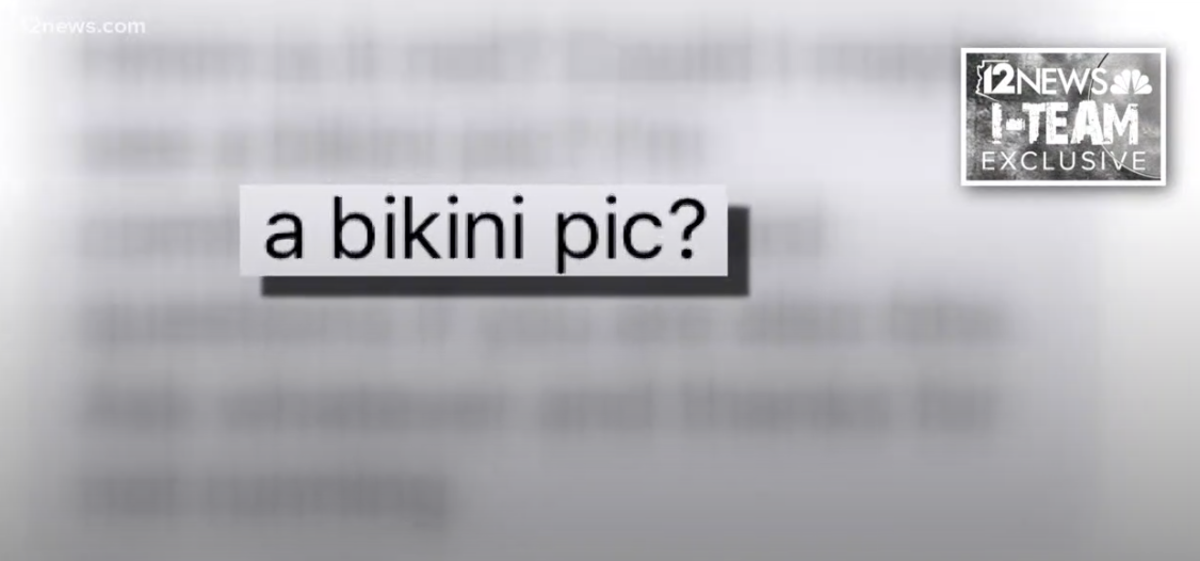 Text of "a bikini pic?"