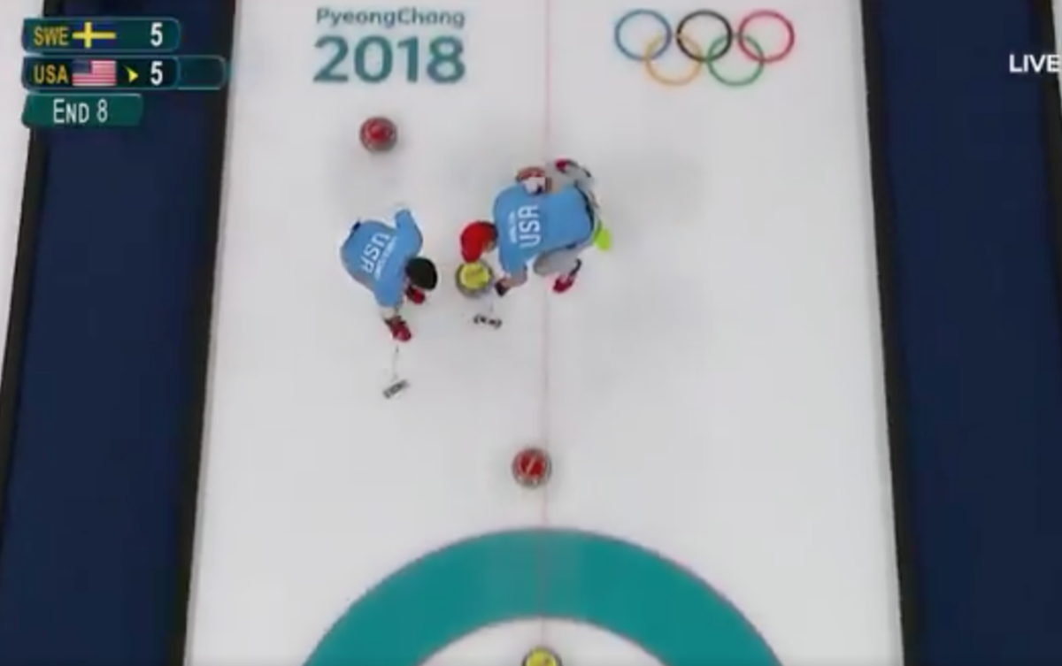 Team USA curling in action.