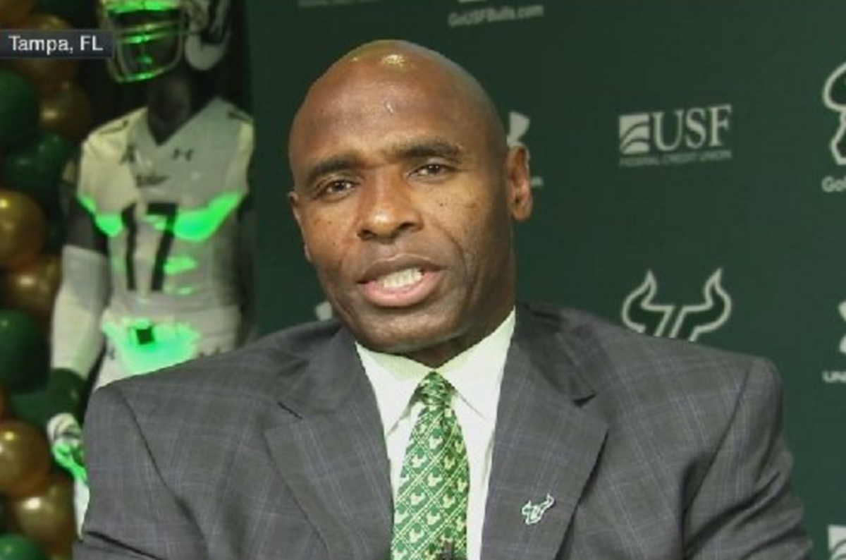 Charlie Strong after being named head coach at USF.
