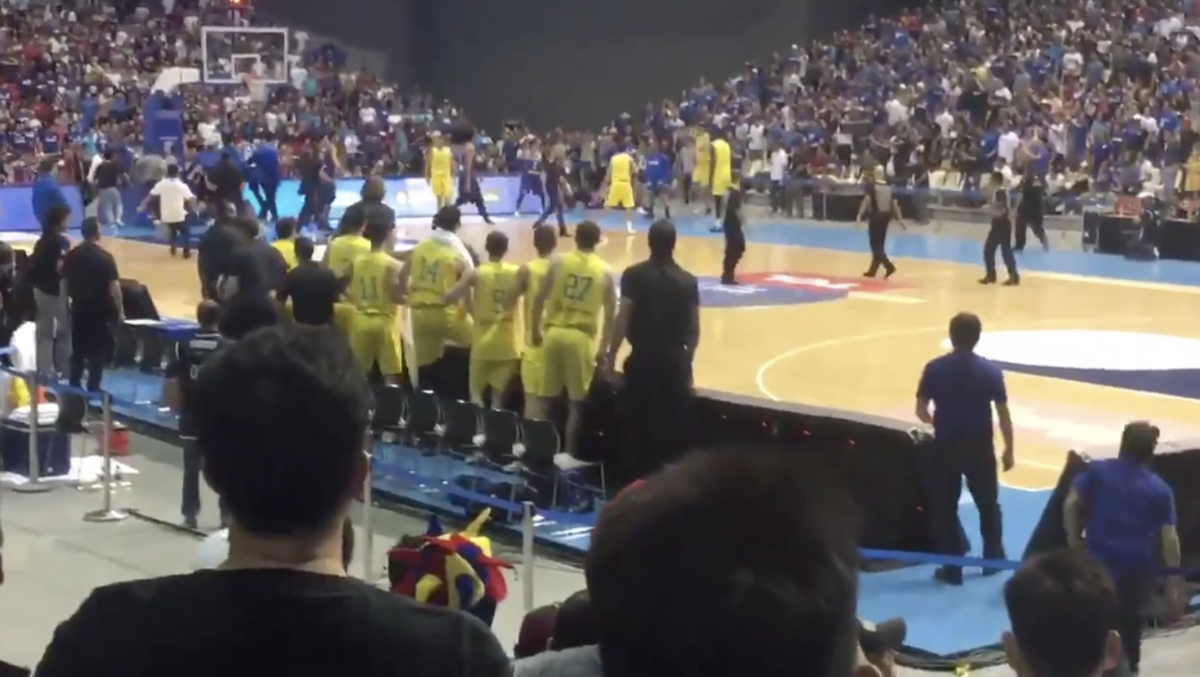 thon maker involved in a huge brawl at a australia-philippines game