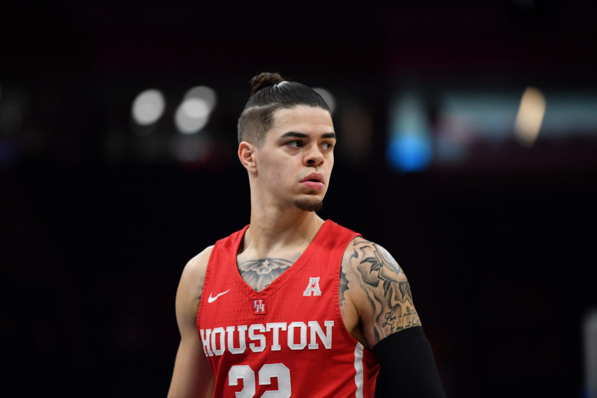 Rob Gray #32 of the Houston Cougars in action during the final game of the 2018 AAC Basketball Championship against at the Cincinnati Bearcats Amway Center.