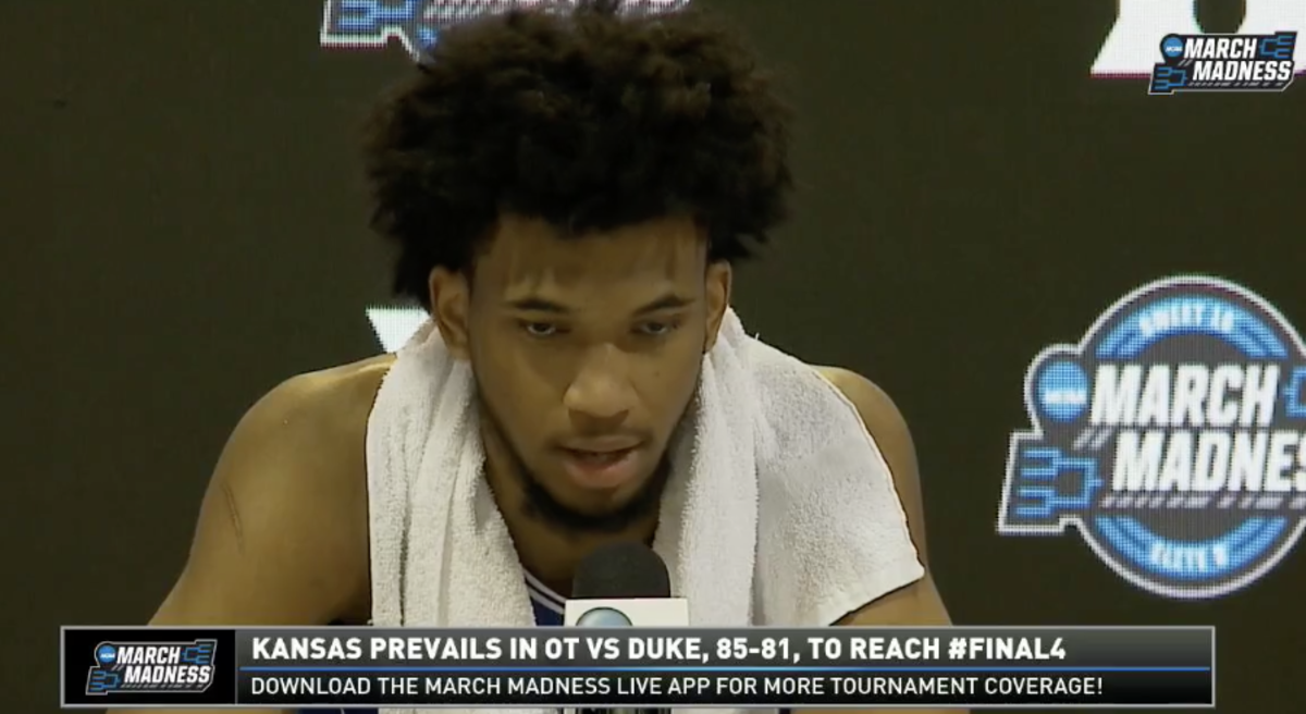 Marvin Bagley speaks following a loss to Kansas.