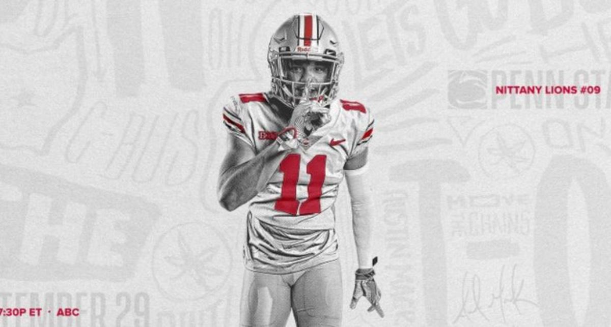Ohio State football's controversial "silence the white noise" graphic ahead of Penn State.