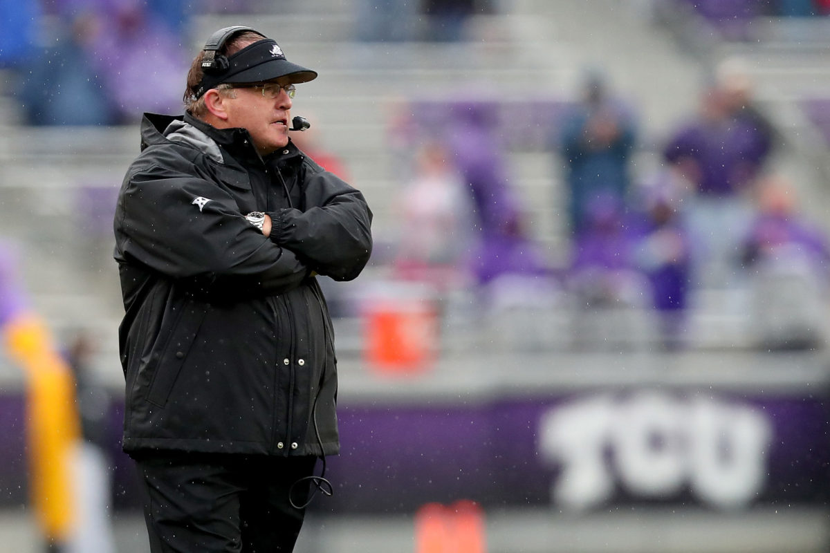 TCU Coach Gary Patterson crossing his arms.