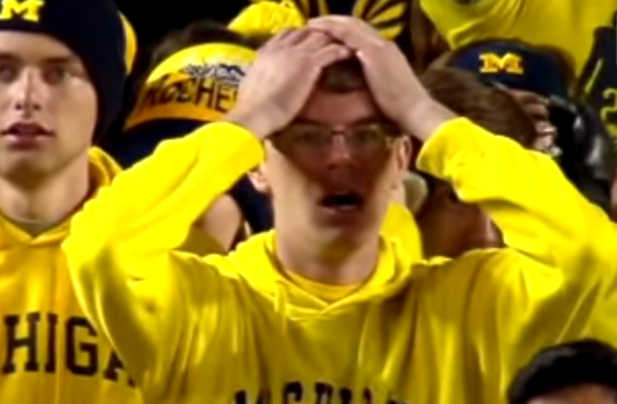 The now-viral Michigan fan who was in complete shock after the team's last second loss to Michigan State in 2015.