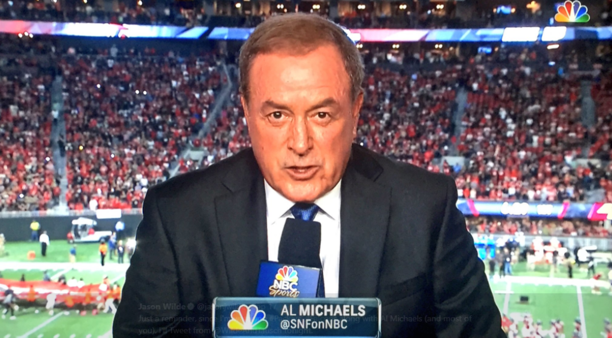 Al Michaels during a Sunday Night Football broadcast.