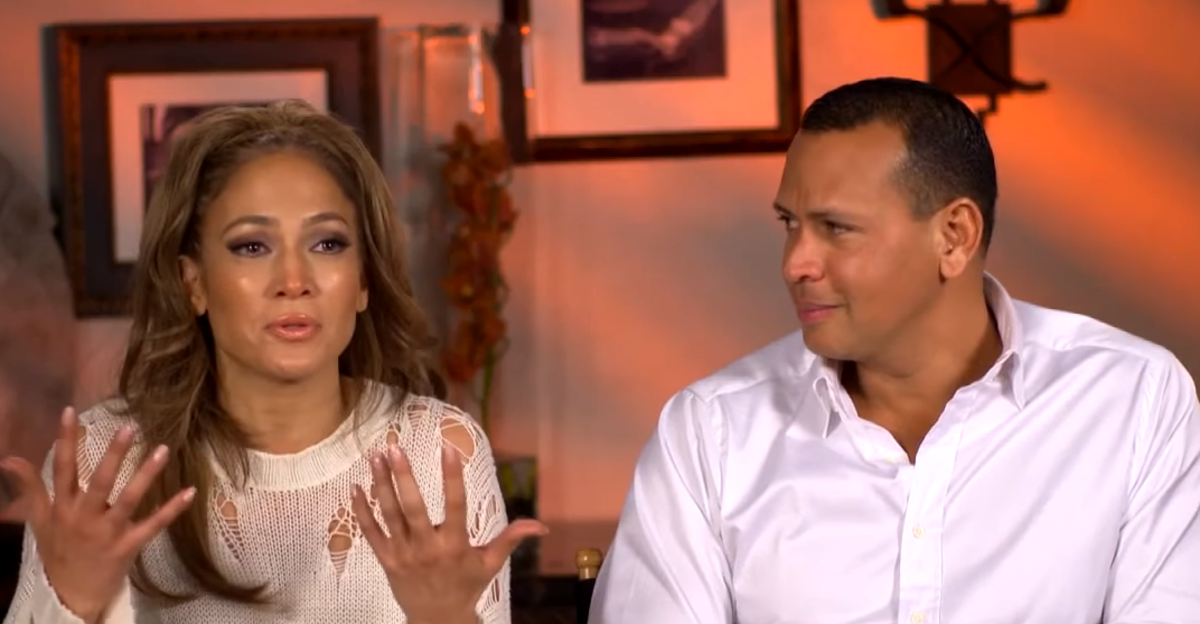 A-Rod and J-Lo during an interview.