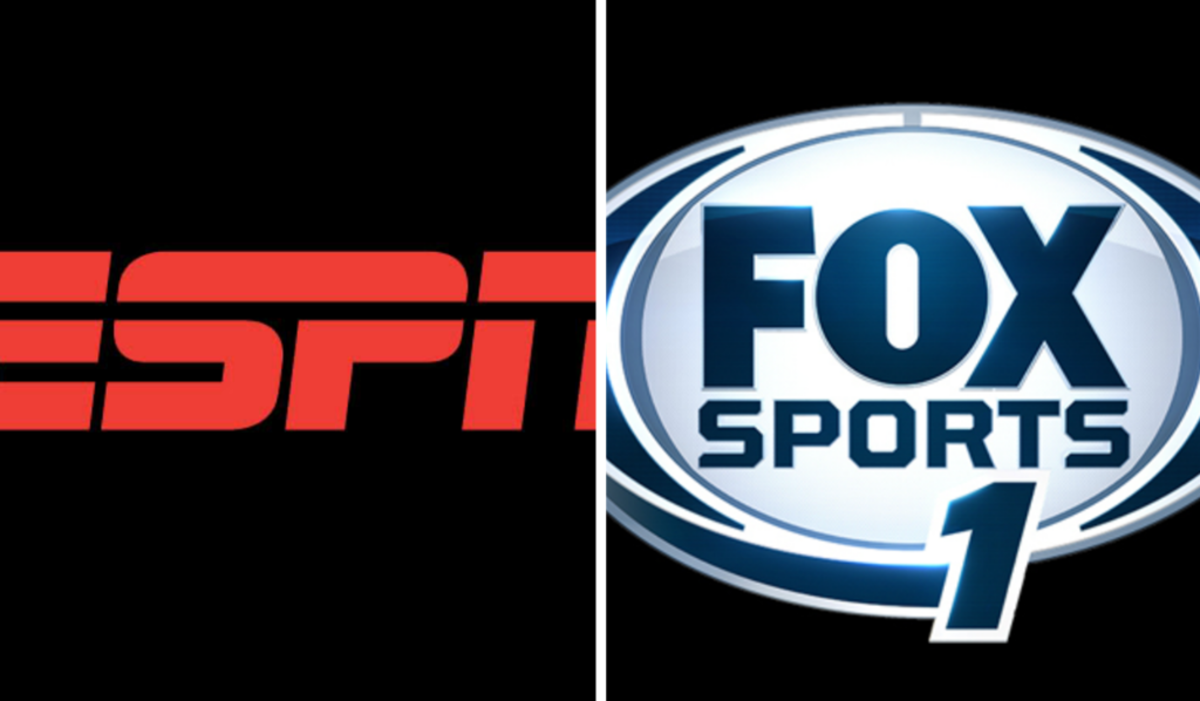 A graphic of ESPN and FS1 logos.