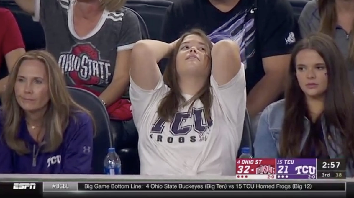 photo of sad tcu fans is going viral