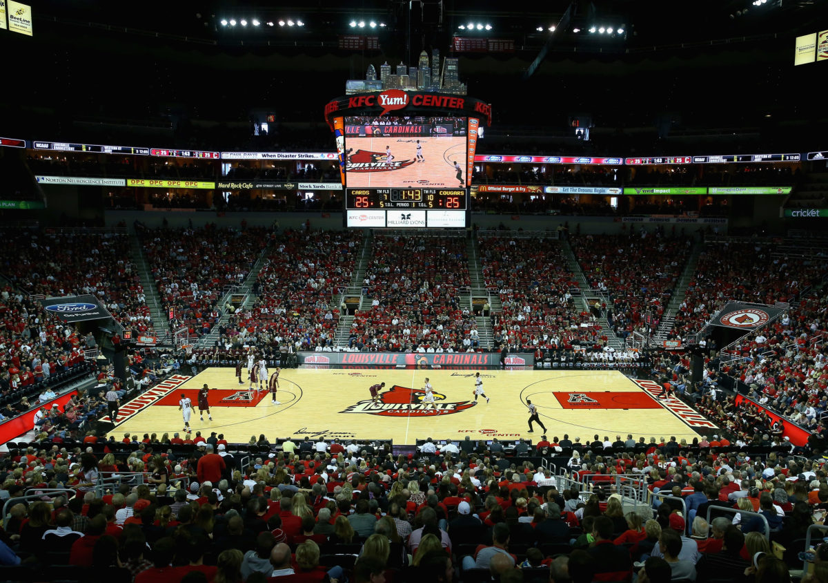 Louisville's basketball court during a game in November.