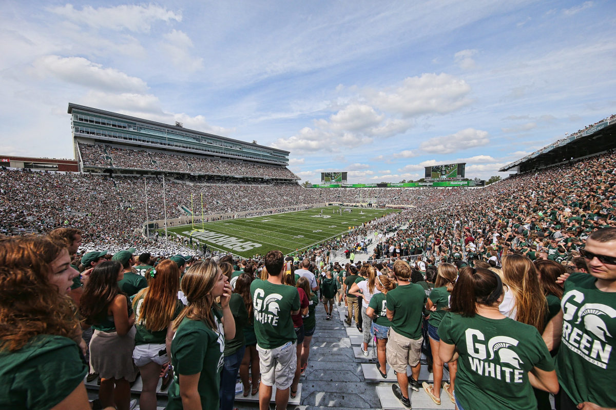 A general view of the Michigan State football stadium.