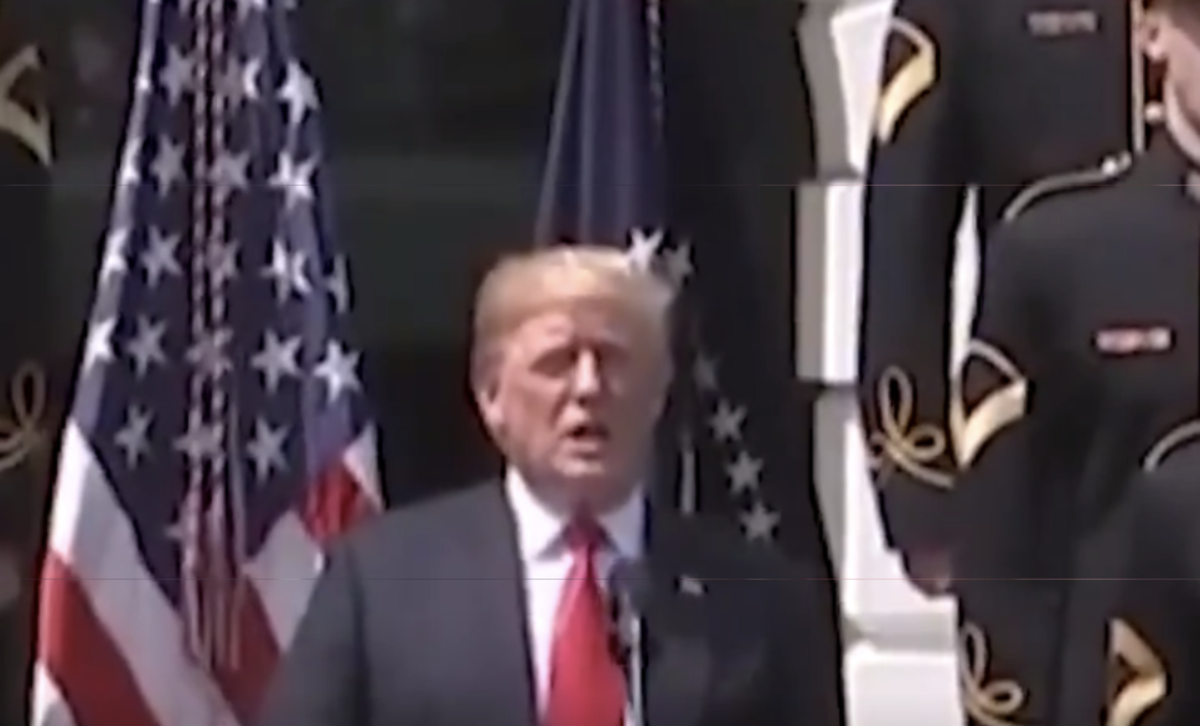president trump sings god bless america