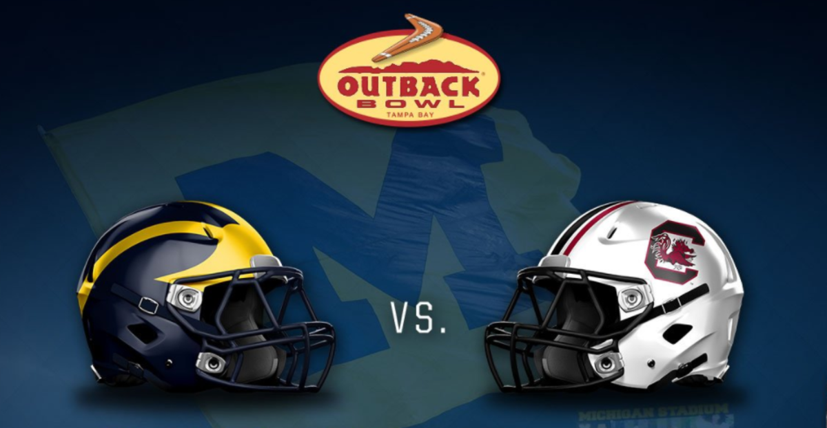 Michigan vs. South Carolina at the Outback Bowl.