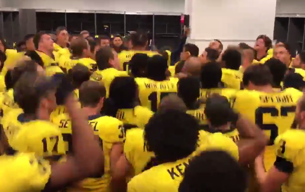 Michigan Had A Pretty Epic Locker Room Celebration After Beating